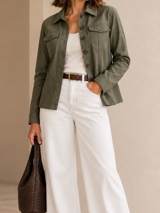 Banana Republic Jackets & Blazers - Olive Banana Republic Utility Button-Front Jacket